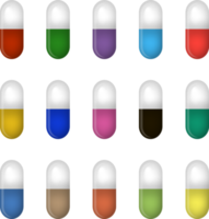 grand ensemble coloré différents types de pilules png
