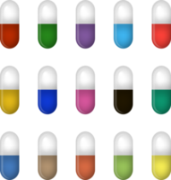 gran conjunto de colores diferentes tipos de pastillas png