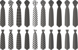 big set ties different types, neckties various size png