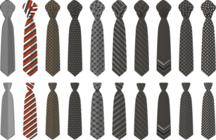 gran conjunto de corbatas de diferentes tipos, corbatas de varios tamaños png