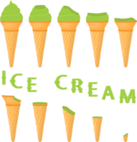 Big set various sweet tasty natural ice cream png