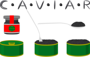 grande conjunto vários tipos peixe caviar, metal pode diferente Tamanho png