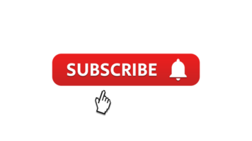 Subscribe button with bell icon and hand cursor free png