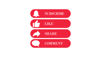 Subscribe button with like share and comment button free png