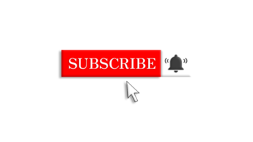 Subscribe button with cursor and bell free png