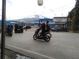 Bogor, Indonesia, 2023 - bike and vehicle show indonesian landscape background represent culture photo