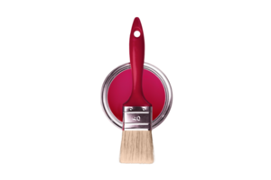 Pink paint and brush isolated on a transparent background png