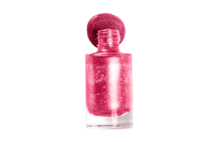 Pink nail polish isolated on a transparent background png