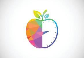 bajo escuela politécnica estilo manzana firmar símbolo en plano estilo en blanco fondo, dieta logo concepto vector