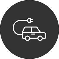 icono de vector de coche eléctrico