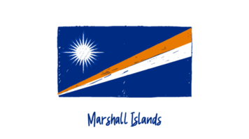 Marshall Islands National Flag Pencil Color Sketch with Transparent Background png