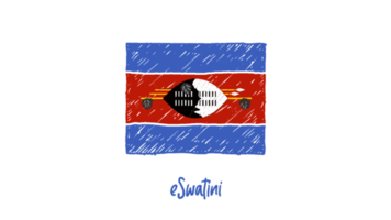 eswatini nazionale bandiera matita colore schizzo con trasparente sfondo png