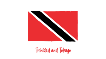 Trinidad and Tobago National Flag Pencil Color Sketch with Transparent Background png