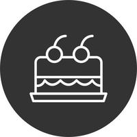 Cake With Cherry On Top Vector Icon