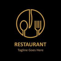 Inspiring restaurant vector logo. Abstract creative logotype. spoon, fork and knife icon in a circle. Classic, vintage and modern logo illustration. Business company logo template.