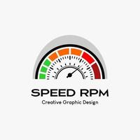 rpm velocidad vector logo, moderno resumen vector logo modelo. icono rpm, velocímetro icono vertical posición