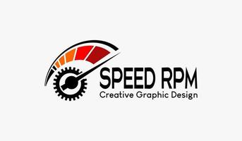 rpm velocidad vector logo, moderno resumen vector logo modelo. icono rpm, velocímetro y motor engranaje icono