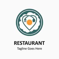 Inspiring restaurant vector logo. Abstract creative logotype. Egg, spoon and fork icon on a plate. Classic, vintage and modern logo illustration. Business company logo template.