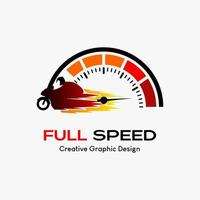 rpm speed vector logo, modern abstract vector logo template. icon rpm, speedometer icon and people riding motorbikes