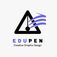 logo symbol for education. Educational book icon and the point of the pen in a triangle. education vector logo template.