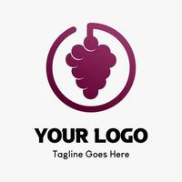 grape fruit icon in circle. fruit icon vector logo template for food and beverage business