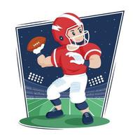 American Football Player In Action vector