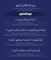 Surah Maoon with English and Urdu Translation vector