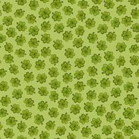 St Patricks Day pattern with clover and shamrocks in cartoon style on green background for print vector