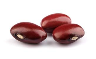 Closeup red bean  isolated on white background. Clipping path photo