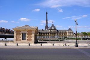 Scenery of Eiffel Tower from Institute of Advanced Studies in National Defence, Paris France. photo
