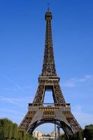 Eiffel Tower with Blue Sky Background. photo