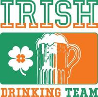 Irish drinking team. Irish leprechaun shenanigans beer funny quote. vector