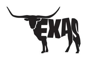 Texas with longhorn vector