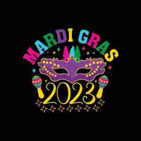 Mardi Gras 2023 vector t-shirt design. Mardi Gras t-shirt design. Can be used for Print mugs, sticker designs, greeting cards, posters, bags, and t-shirts