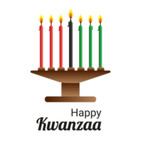 Happy kwanzaa design candle red black green png