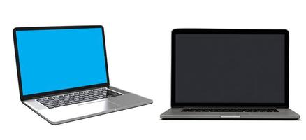 ordenador portátil Bosquejo con blanco antecedentes foto