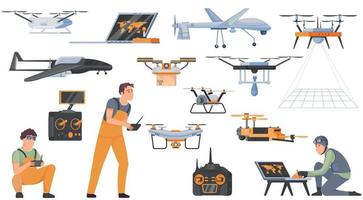 drones íconos conjunto vector