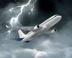 Flying Airplane Storm Composition vector