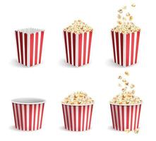 Realistic Popcorn Set vector