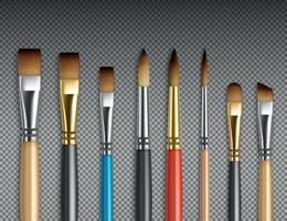 Artist Brushes Realistic Set vector