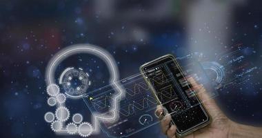 The concept of developing an artificial intelligence system that can interact with humans and be used in the industry 5.0 system. photo