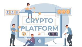 Crypto Platform Concept vector