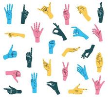 Hands Cartoon Icon Set vector