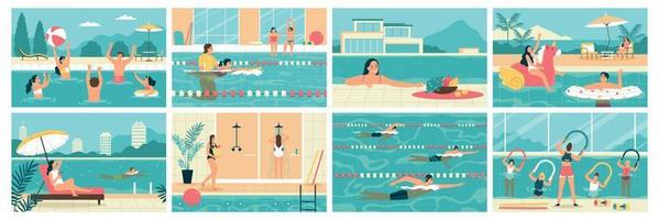 Swimming Pool Set vector