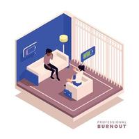 Burnout Syndrome Isometric vector