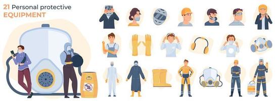 Protective Equipment Flat Composition vector