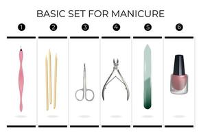 Manicure Basic Tools Infographics vector