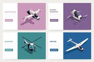 Airplanes Isometric Set vector