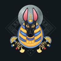 Anubis Egyptian God Composition vector