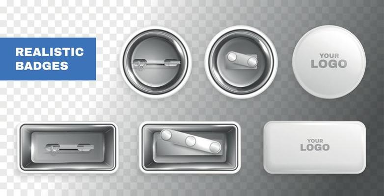Realistic Badges Set